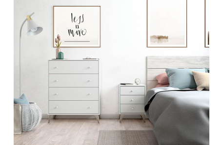 Commode scandinave ZORA 4 tiroirs L77,5cm X P40cm x H95cm