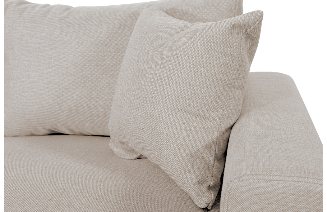 Canapé d'angle panoramique OSLO convertible avec coffres et poufs en tissu