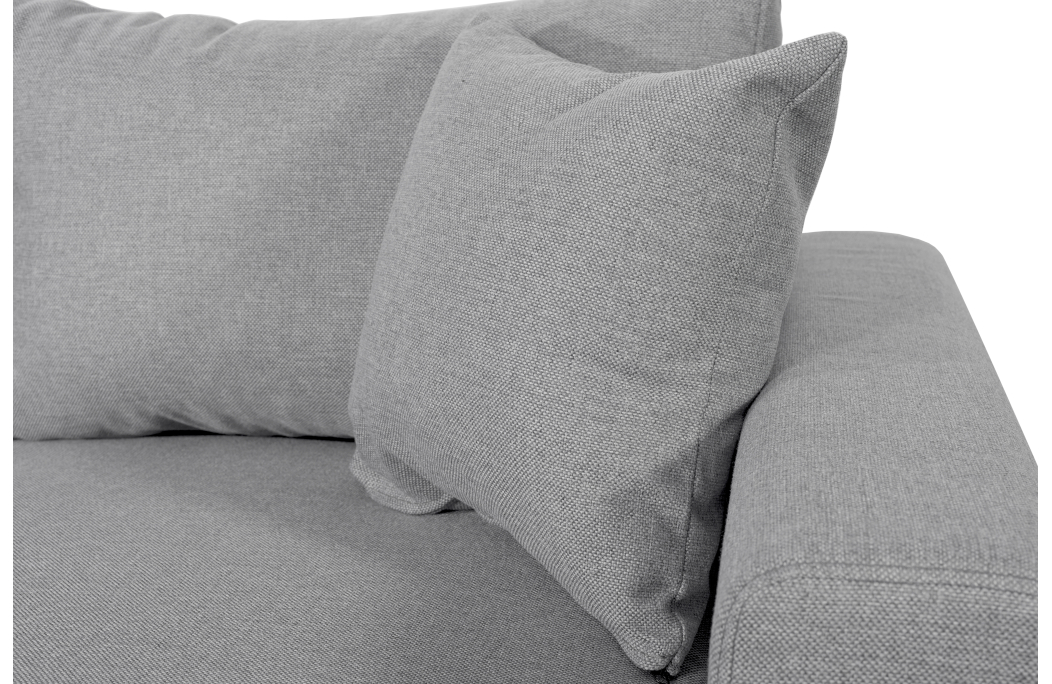 Canapé d'angle panoramique OSLO convertible avec coffres et poufs en tissu