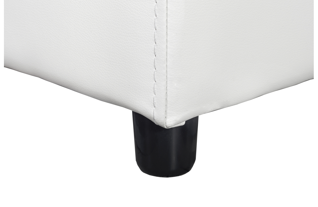 Canapé d'angle panoramique OSLO convertible avec coffres et poufs en simili et tissu