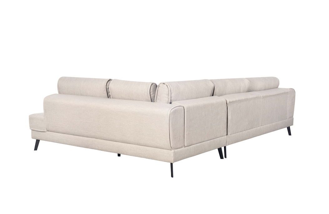 Canapé d'angle INDIA convertible 2 coffres en tissu