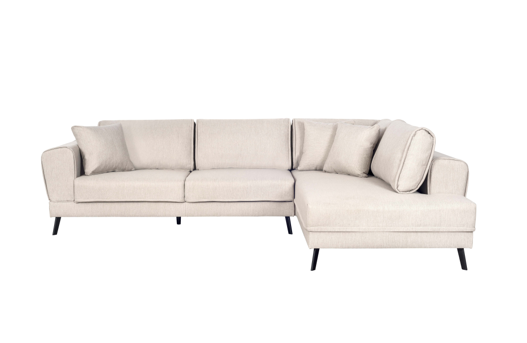 Canapé d'angle INDIA convertible 2 coffres en tissu