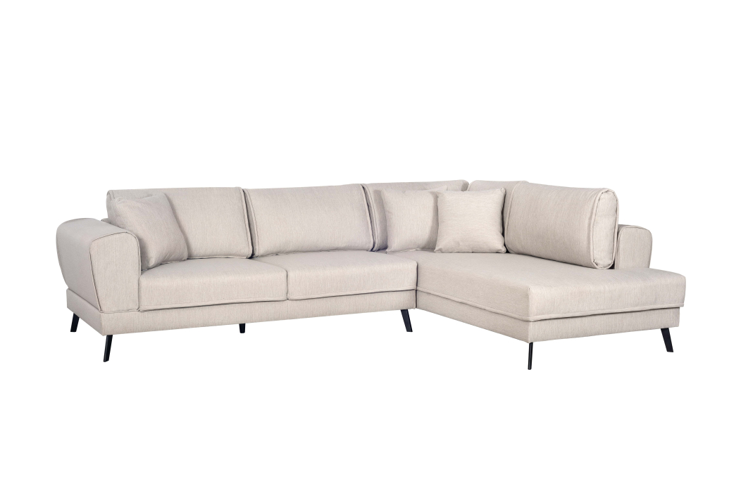 Canapé d'angle INDIA convertible 2 coffres en tissu