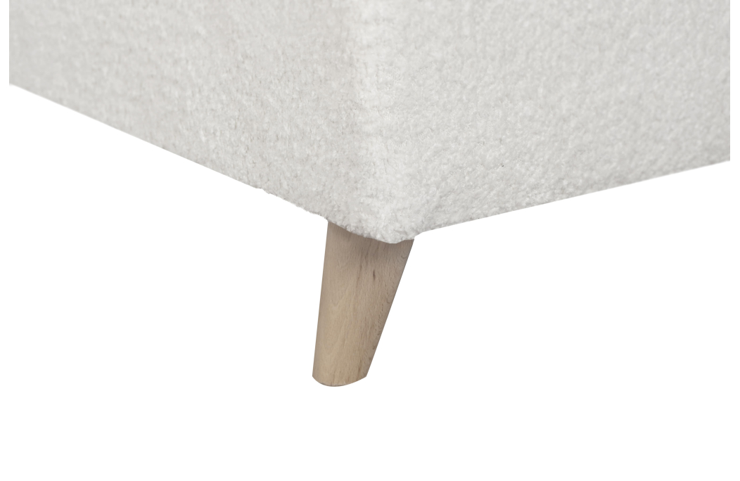Canapé d'angle convertible MATHIS avec coffre en tissu bouclettes