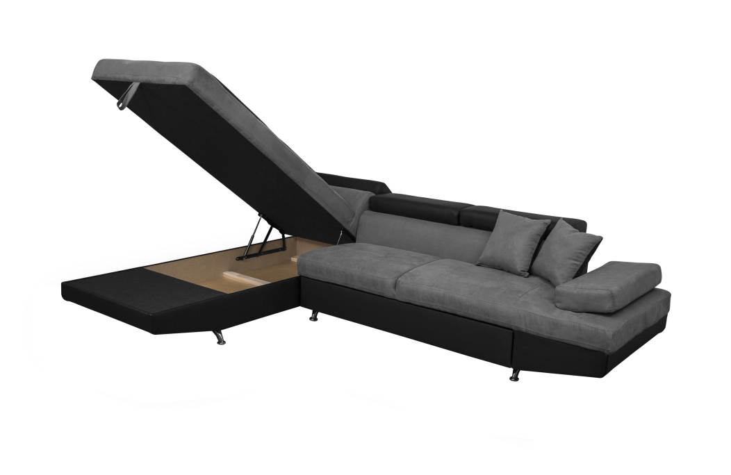 Canapé d'angle RIO Convertible avec coffre en microfibre et simili