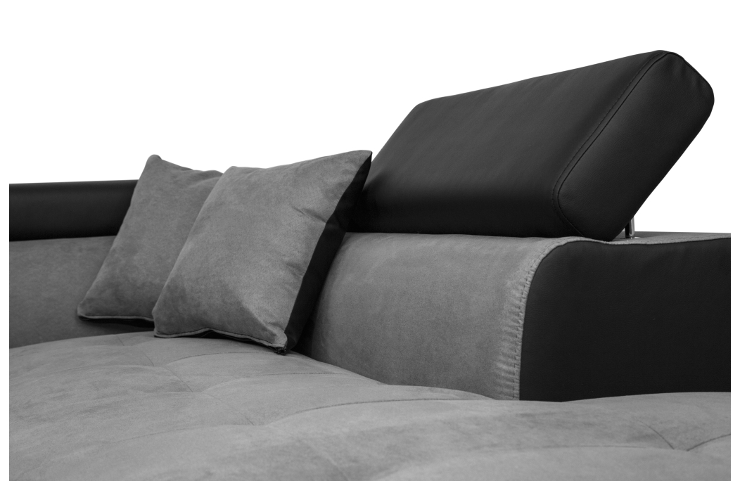 Canapé d'angle RIO Convertible avec coffre en microfibre et simili