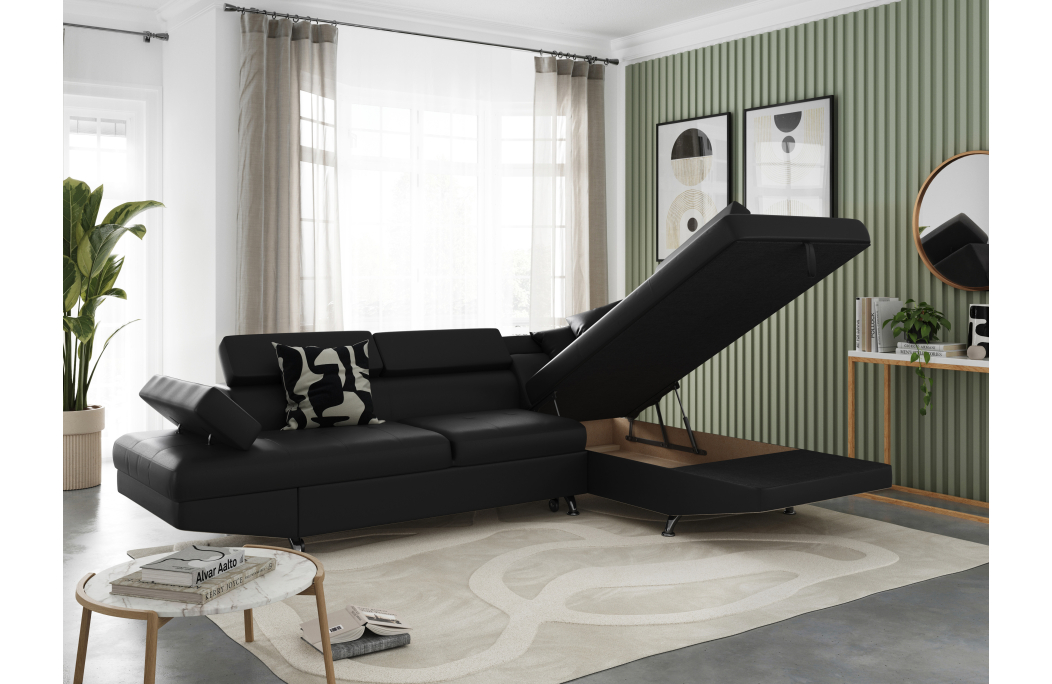 Canapé d'angle RIO Convertible avec coffre en simili