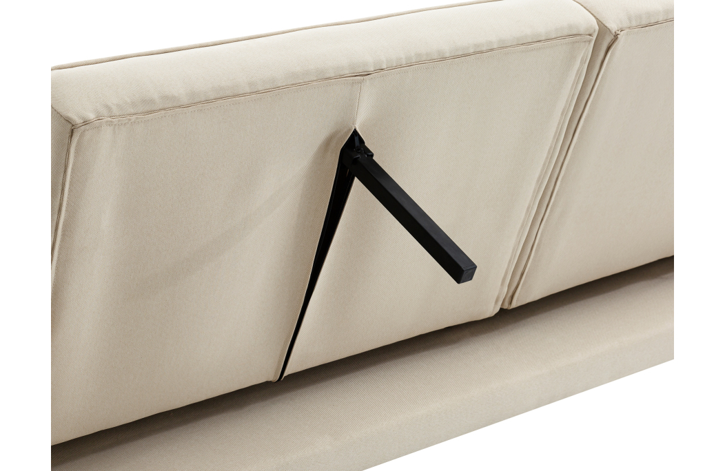 Canapé droit KENT convertible style sandinave 3 places en tissu