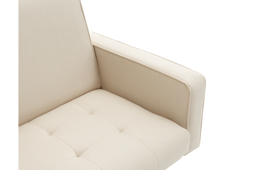 Canapé droit KENT convertible style sandinave 3 places en tissu