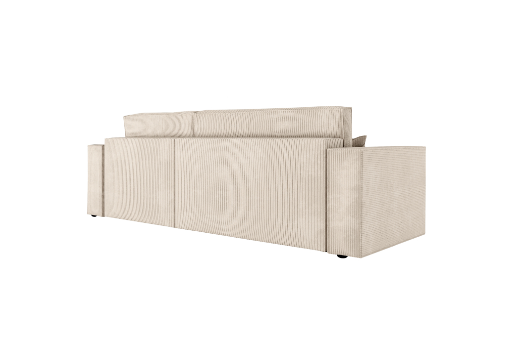 CLARISSE - Canapé d'angle convertible réversible avec coffre en velours côtelé