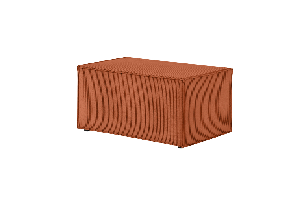 CLARISSE - Canapé d'angle convertible réversible avec pouf en velours côtelé