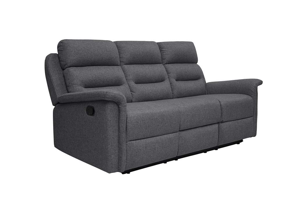 RELAXXO - Ensemble canapé relax manuel LÉON 3 places + fauteuil manuel en tissu