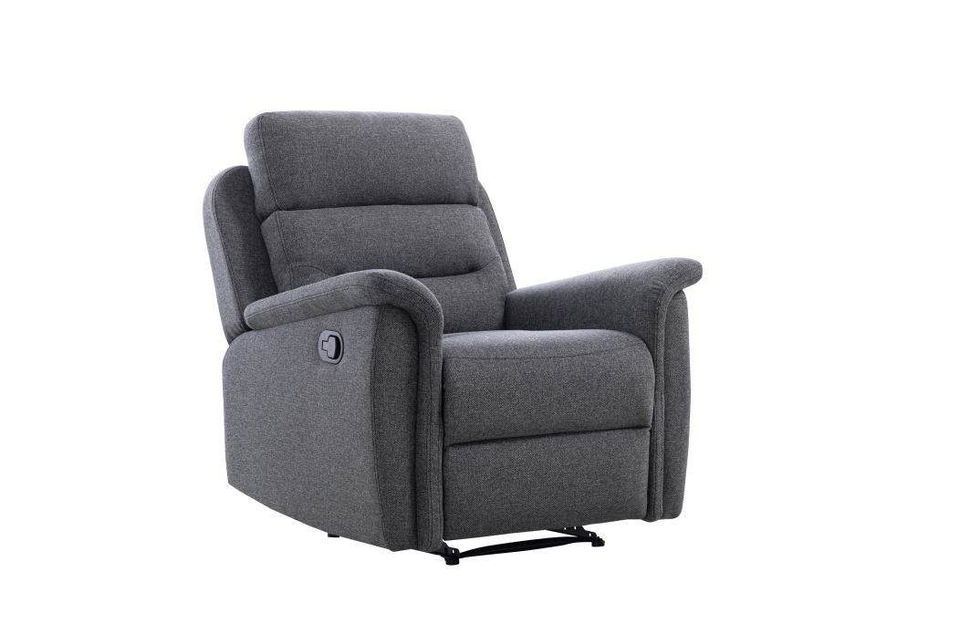 RELAXXO - Ensemble canapé relax manuel LÉON 3 places + fauteuil manuel en tissu