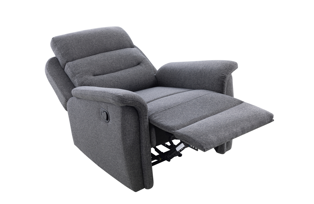 RELAXXO - Ensemble canapé relax manuel LÉON 3 places + fauteuil manuel en tissu
