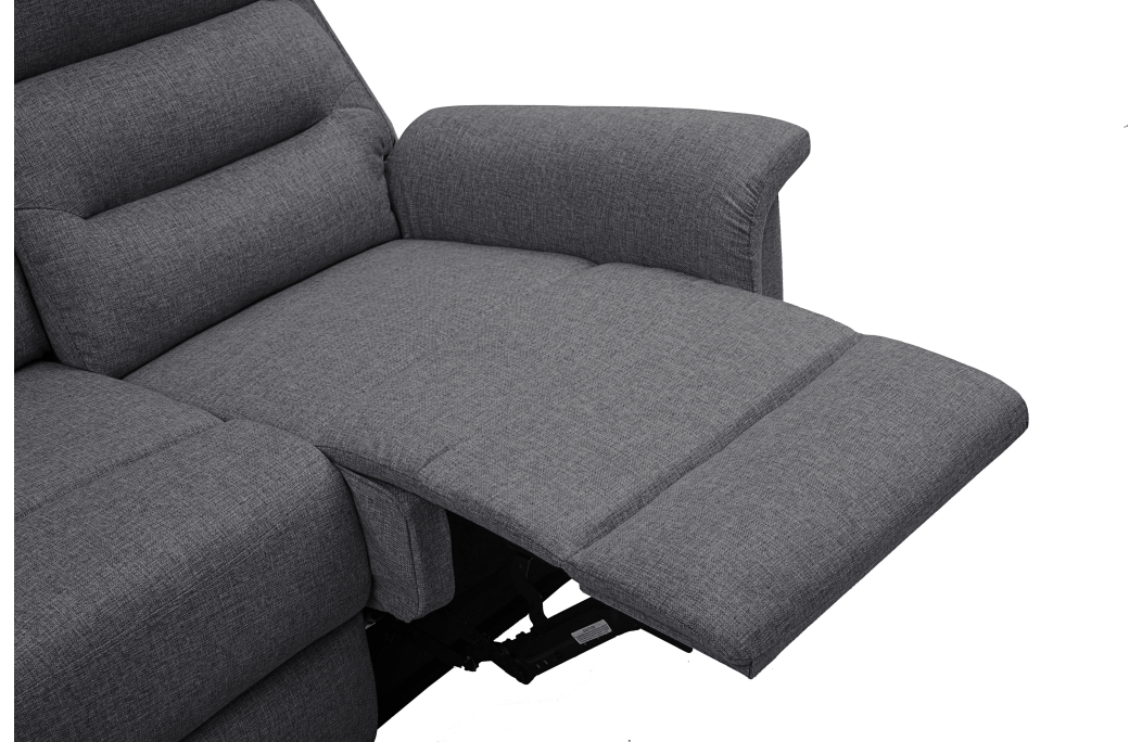 RELAXXO - Ensemble canapé relax manuel LÉON 3 places + fauteuil manuel en tissu
