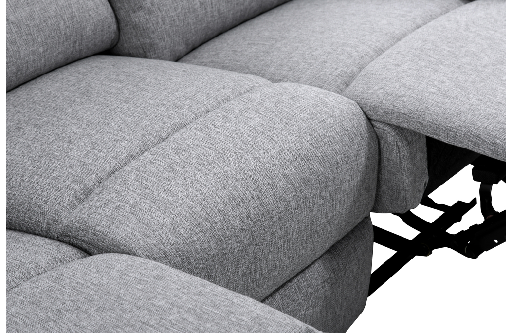 RELAXXO - Ensemble canapé relax manuel LEO 3 places + fauteuil manuel en tissu