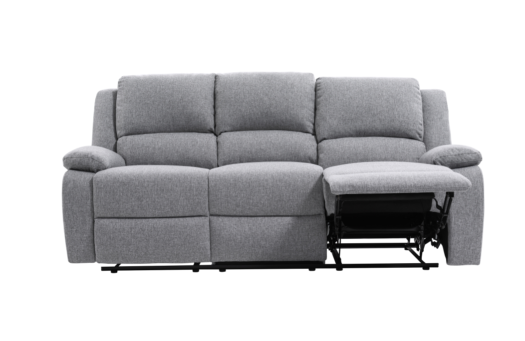 RELAXXO - Ensemble canapé relax manuel LEO 3 places + fauteuil manuel en tissu
