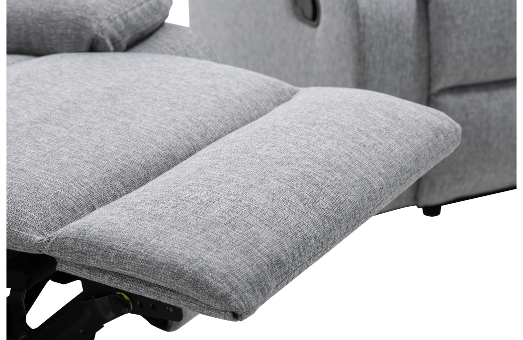 RELAXXO - Ensemble canapé relax manuel LEO 3 places + fauteuil manuel en tissu