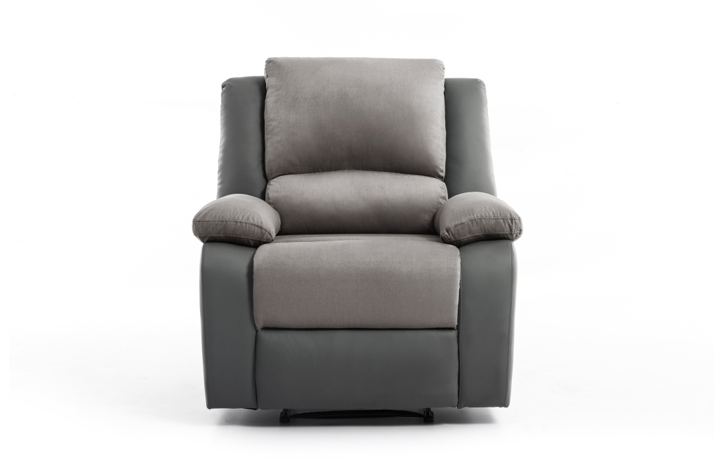 RELAXXO - Ensemble canapé relax manuel LEO 2 places + fauteuil manuel en microfibre et simili