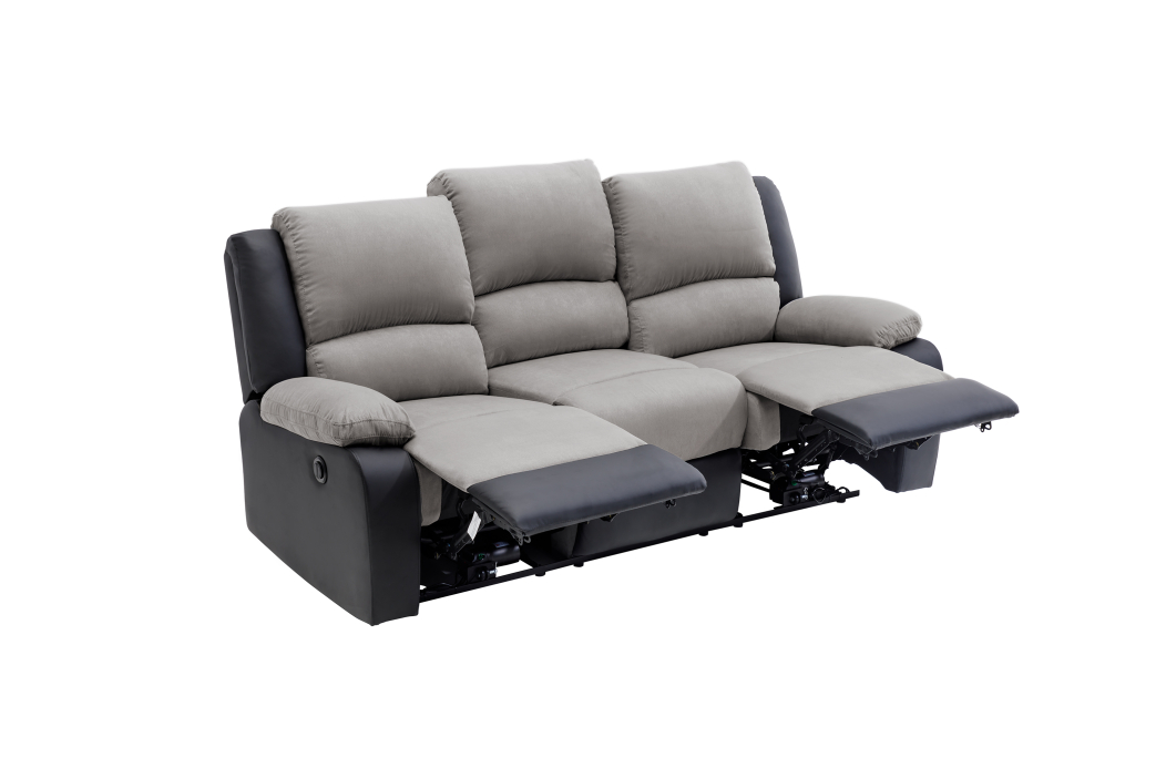 RELAXXO - Ensemble canapé relax électrique LEO 3 places + fauteuil releveur en microfibre et simili
