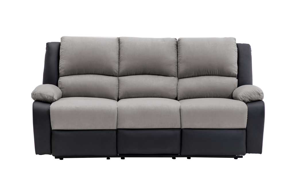RELAXXO - Ensemble canapé relax électrique LEO 3 places + fauteuil releveur en microfibre et simili
