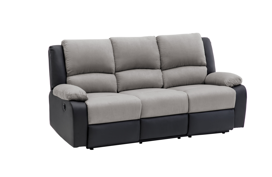 RELAXXO - Ensemble canapé relax électrique LEO 3 places + fauteuil releveur en microfibre et simili