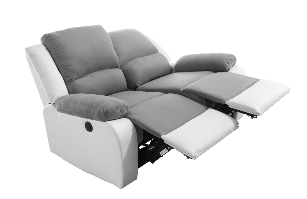 RELAXXO - Ensemble canapé relax électrique LEO 2 places + fauteuil releveur en microfibre et simili