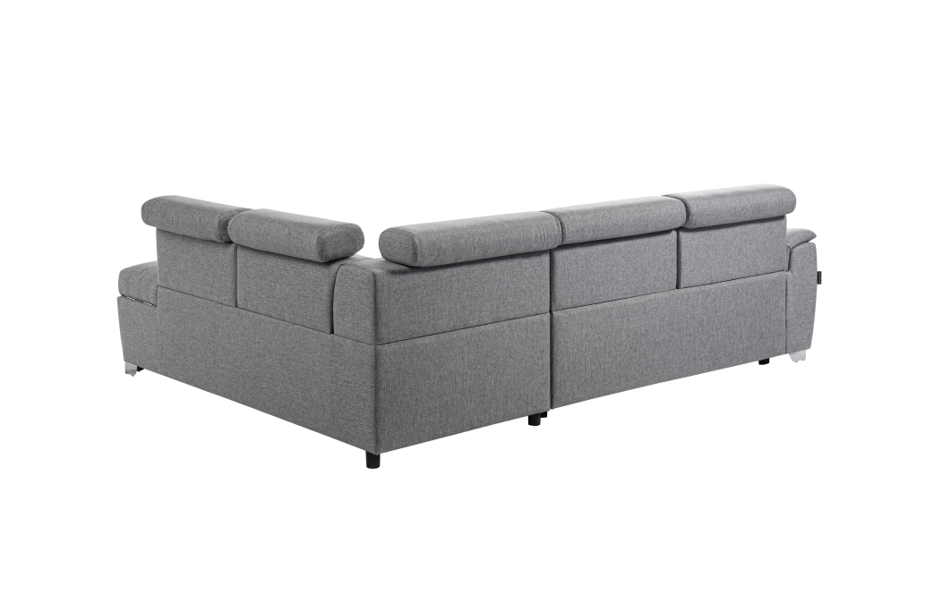 PARMA - Canapé d'angle convertible avec coffre en tissu
