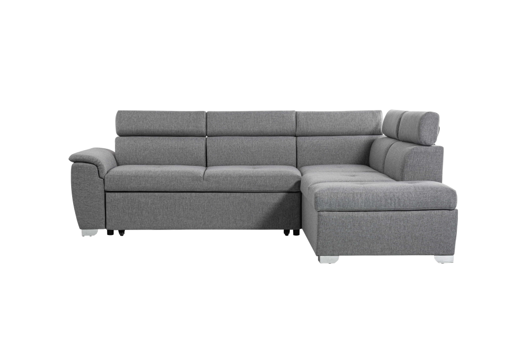 PARMA - Canapé d'angle convertible avec coffre en tissu