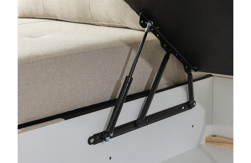 ADEN - Canapé d'angle convertible avec coffre en tissu