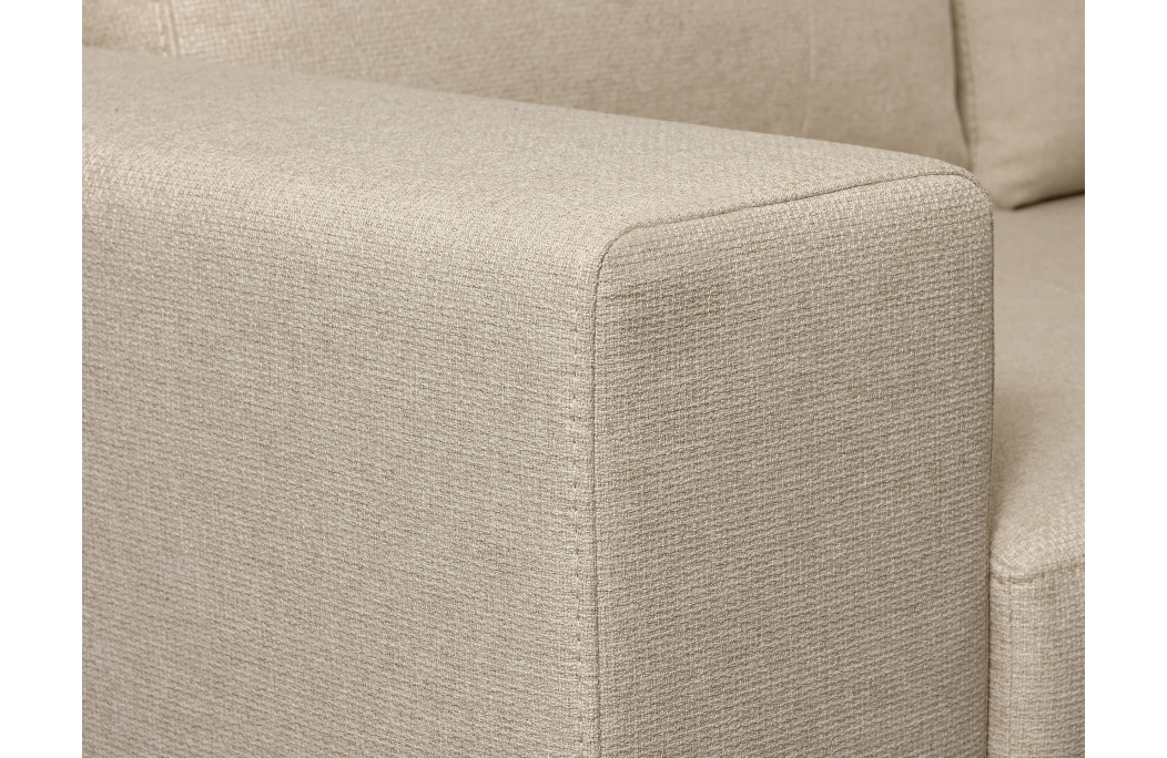 ADEN - Canapé d'angle convertible avec coffre en tissu