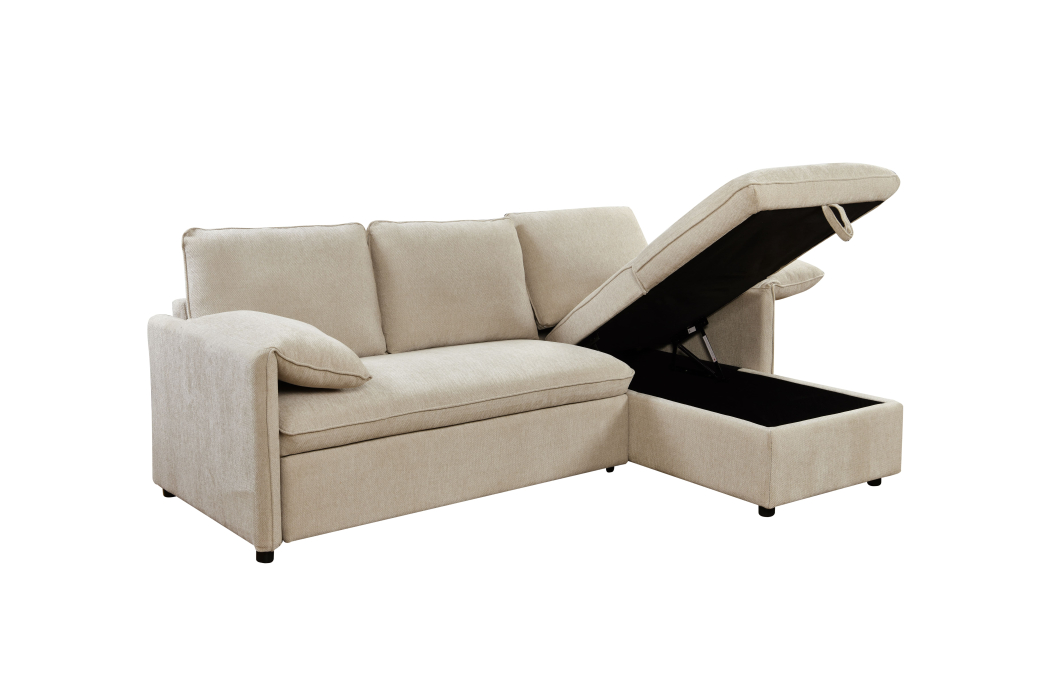 Canapé d'angle MATHIS réversible convertible en tissu