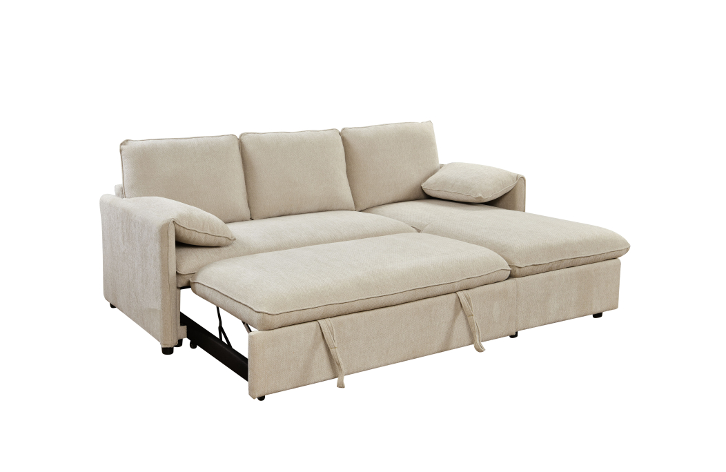 Canapé d'angle MATHIS réversible convertible en tissu