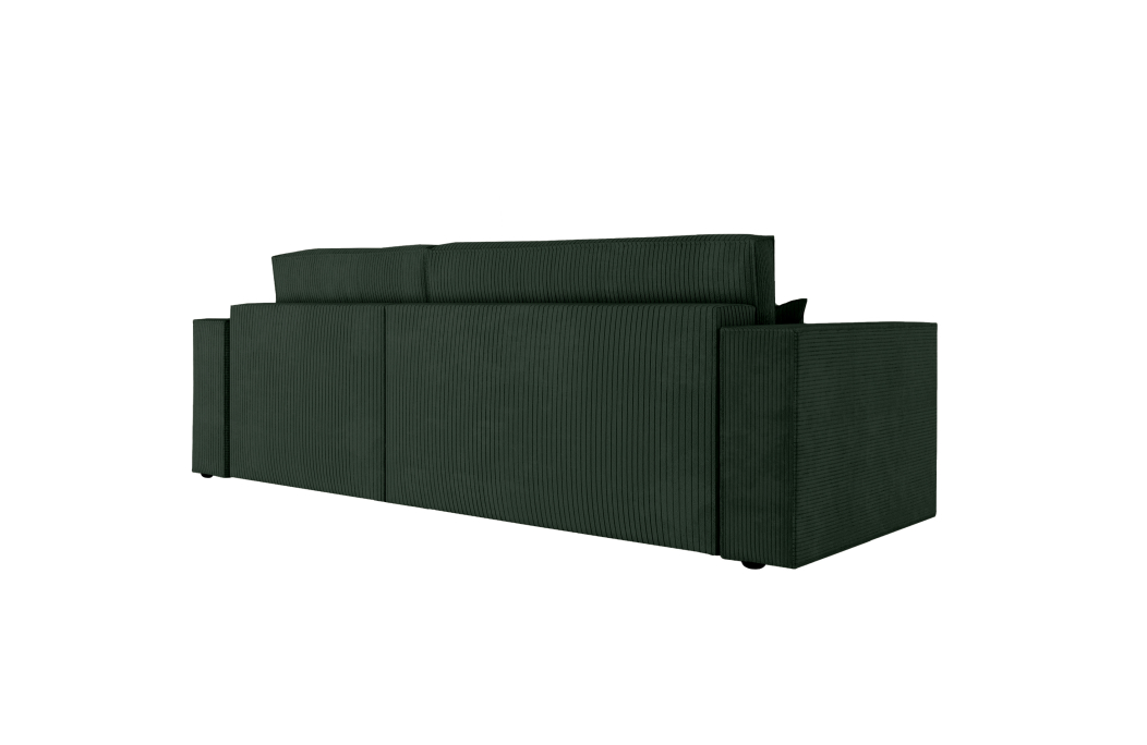 CLARISSE - Canapé d'angle convertible réversible avec coffre en velours côtelé