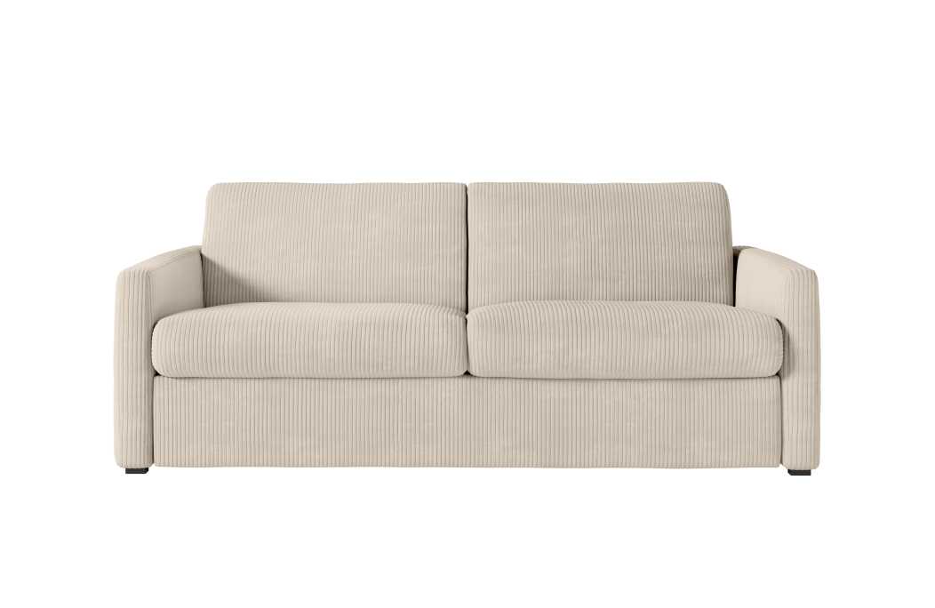 Canapé convertible AGATHE système couchage express 140x190cm en velours côtelé - Matelas épaisseur 13cm