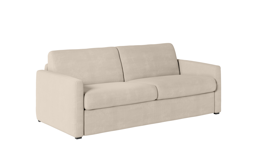 Canapé convertible AGATHE système couchage express 140x190cm en velours côtelé - Matelas épaisseur 13cm