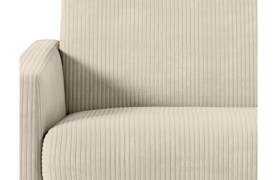 Canapé convertible AGATHE système couchage express 140x190cm en velours côtelé - Matelas épaisseur 13cm
