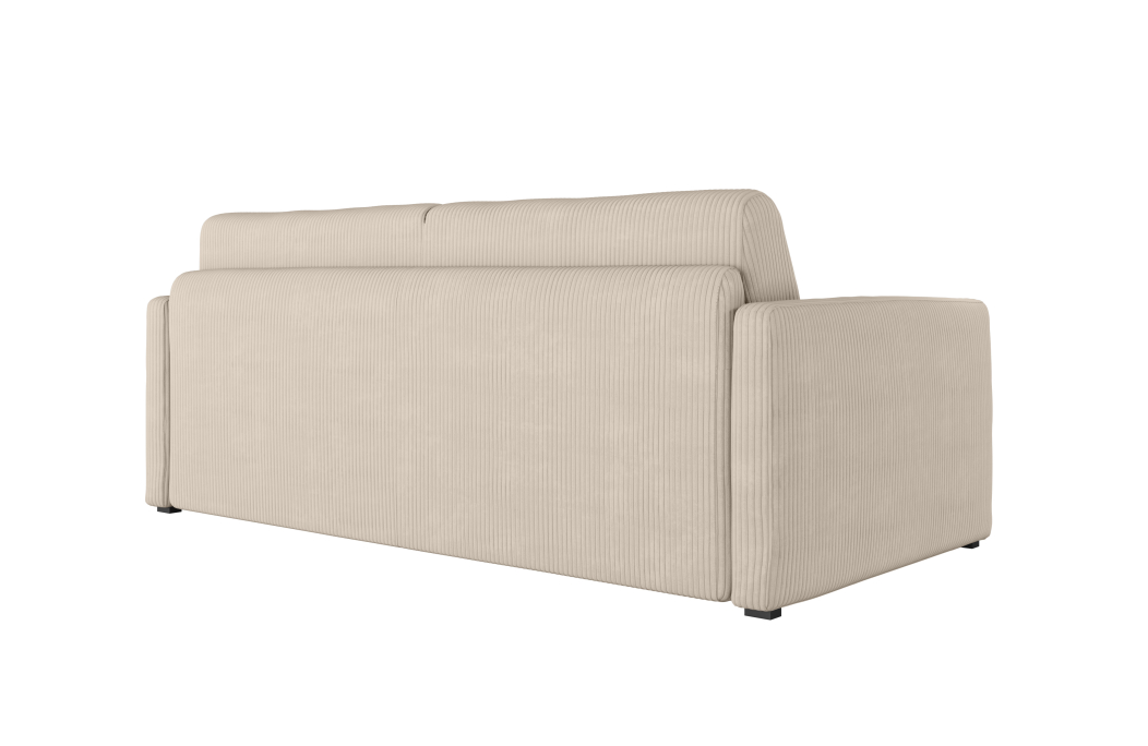 Canapé convertible AGATHE système couchage express 140x190cm en velours côtelé - Matelas épaisseur 13cm