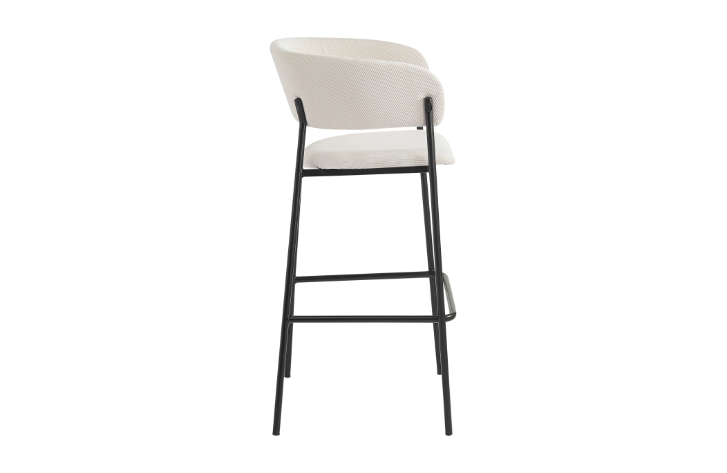 Lot de 2 tabourets de bar BOLD en velours côtelé avec pieds noirs