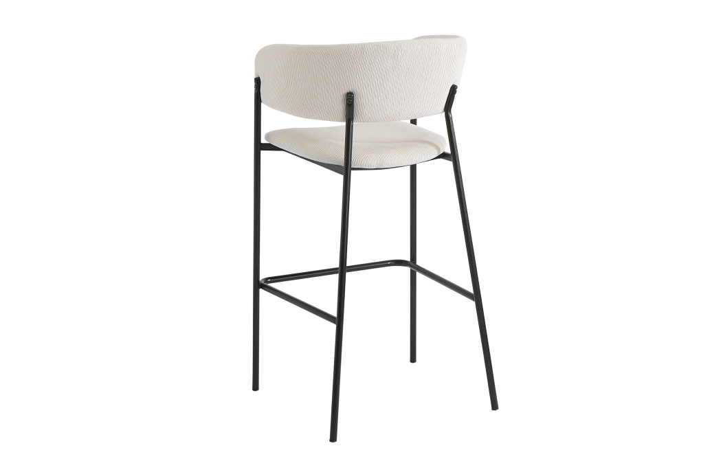 Lot de 2 tabourets de bar BOLD en velours côtelé avec pieds noirs