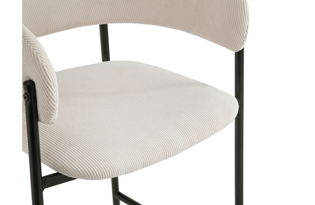 Lot de 2 tabourets de bar BOLD en velours côtelé avec pieds noirs