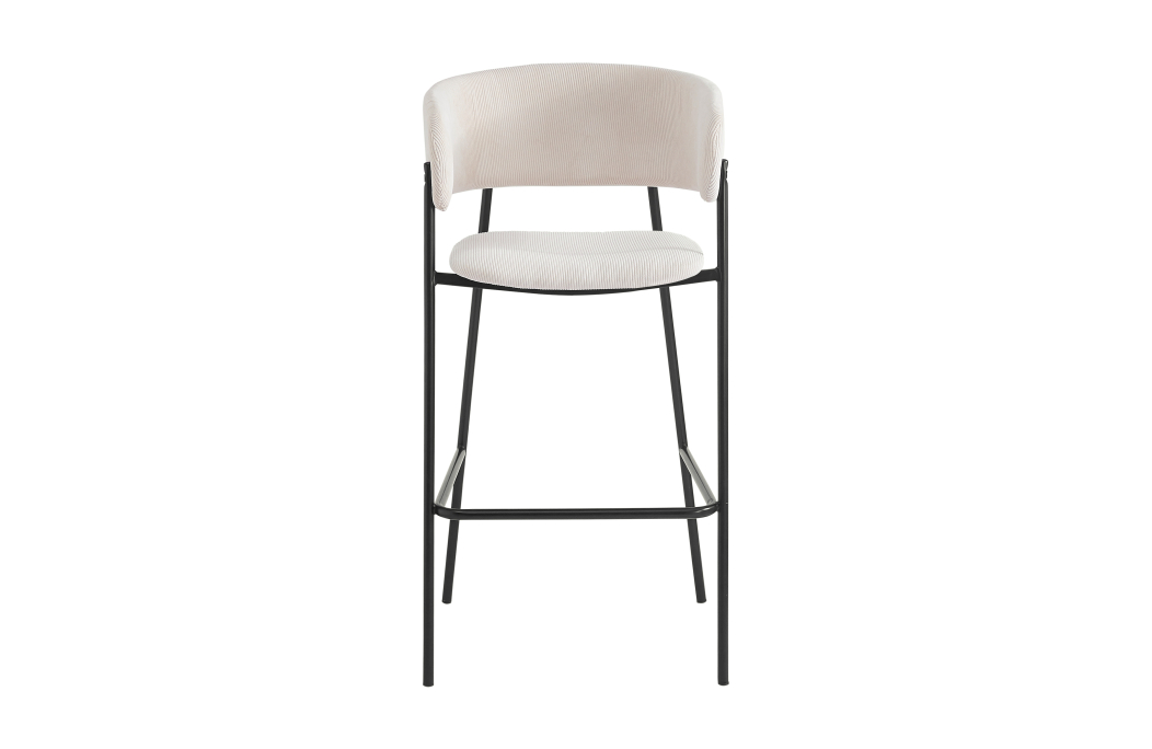 Lot de 2 tabourets de bar BOLD en velours côtelé avec pieds noirs