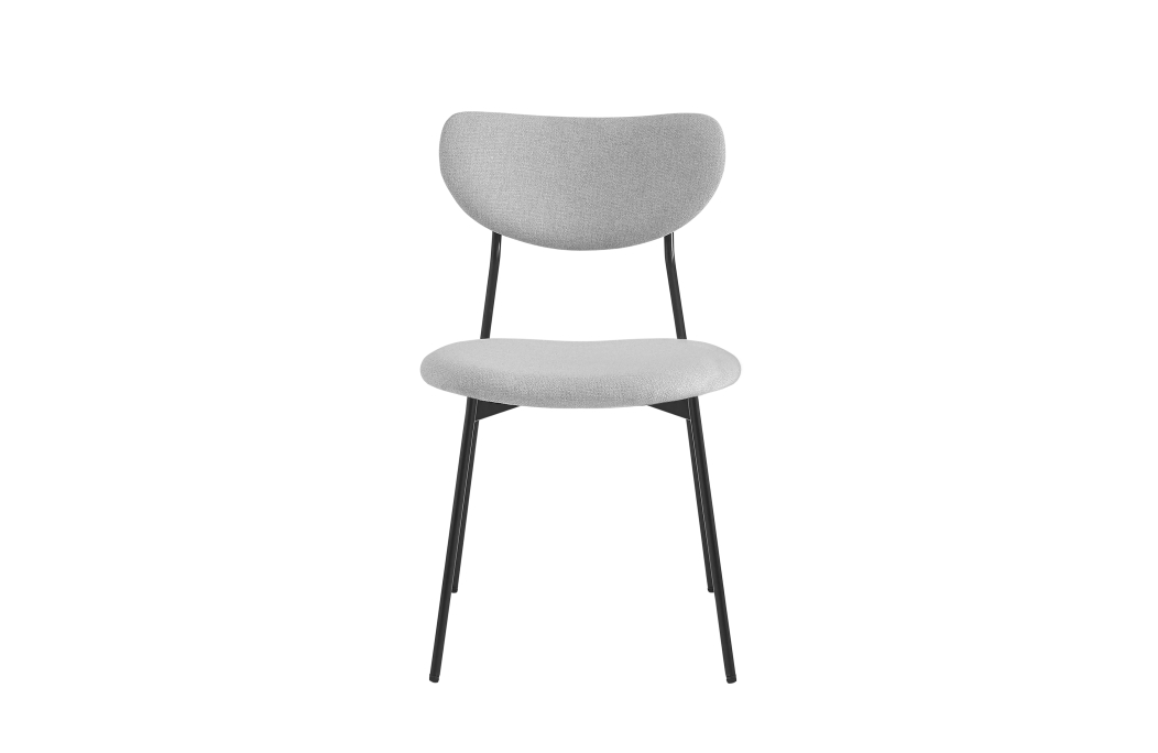Lot de 2 chaises BRODIE en tissu avec pieds noirs