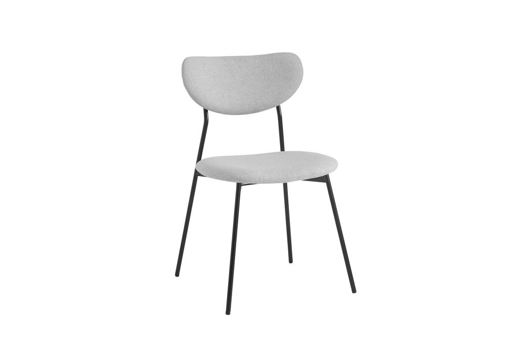 Lot de 2 chaises BRODIE en tissu avec pieds noirs