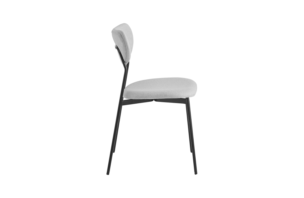 Lot de 2 chaises BRODIE en tissu avec pieds noirs