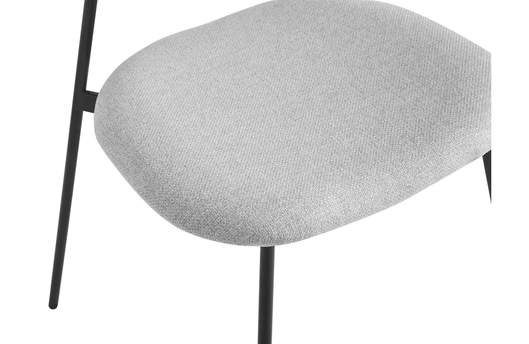 Lot de 2 chaises BRODIE en tissu avec pieds noirs