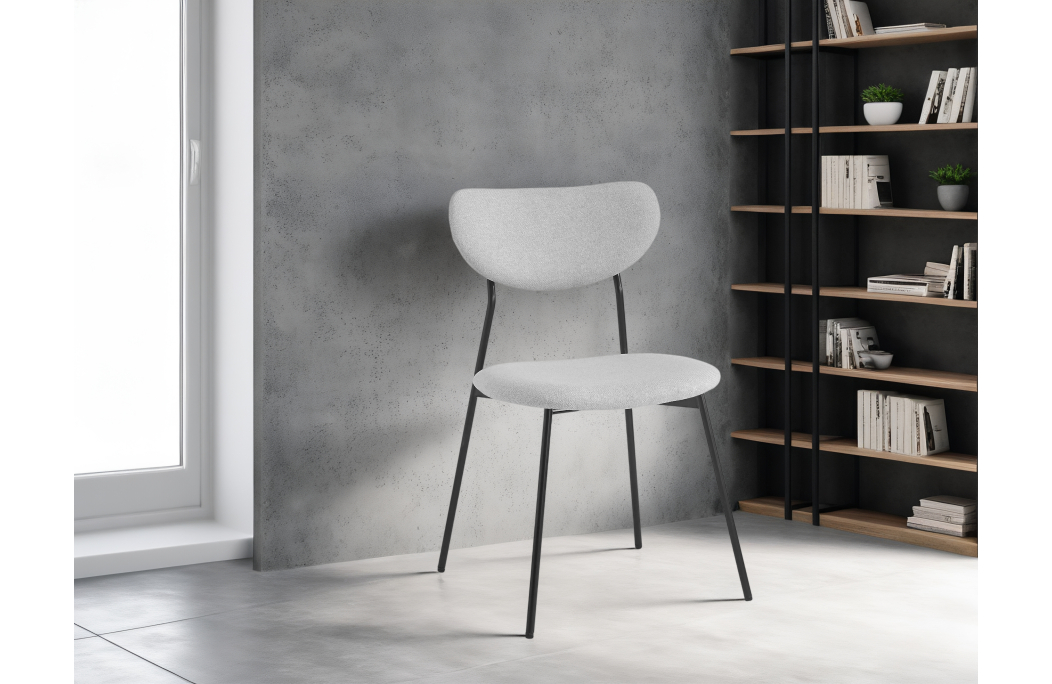 Lot de 2 chaises BRODIE en tissu avec pieds noirs