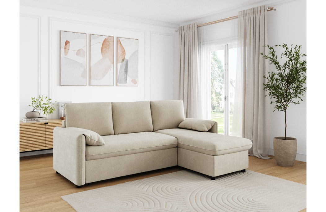 Canapé d'angle réversible MARTIN convertible en tissu