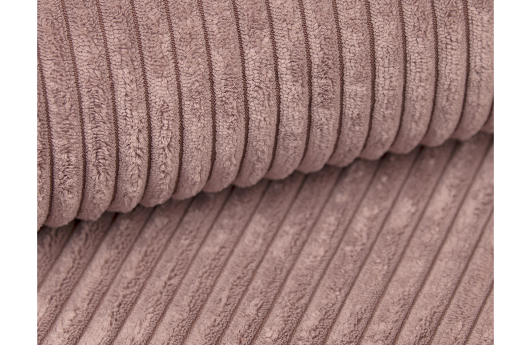 Canapé d'angle MADY convertible avec coffre, 2 poufs et étagère en velours côtelé