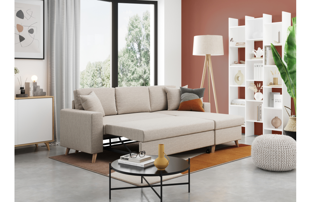 Canapé d'Angle MARIA SCANDINAVE Réversible et Convertible